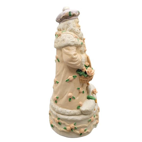 Victorian Santa Musical Porcelain Bisque Santa Claus Geese Roses Bells - Picture 4 of 11